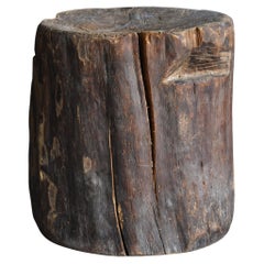 Japanese Antique Primitive Stool 1860s-1900s / Wood Chair Wabi Sabi Mingei