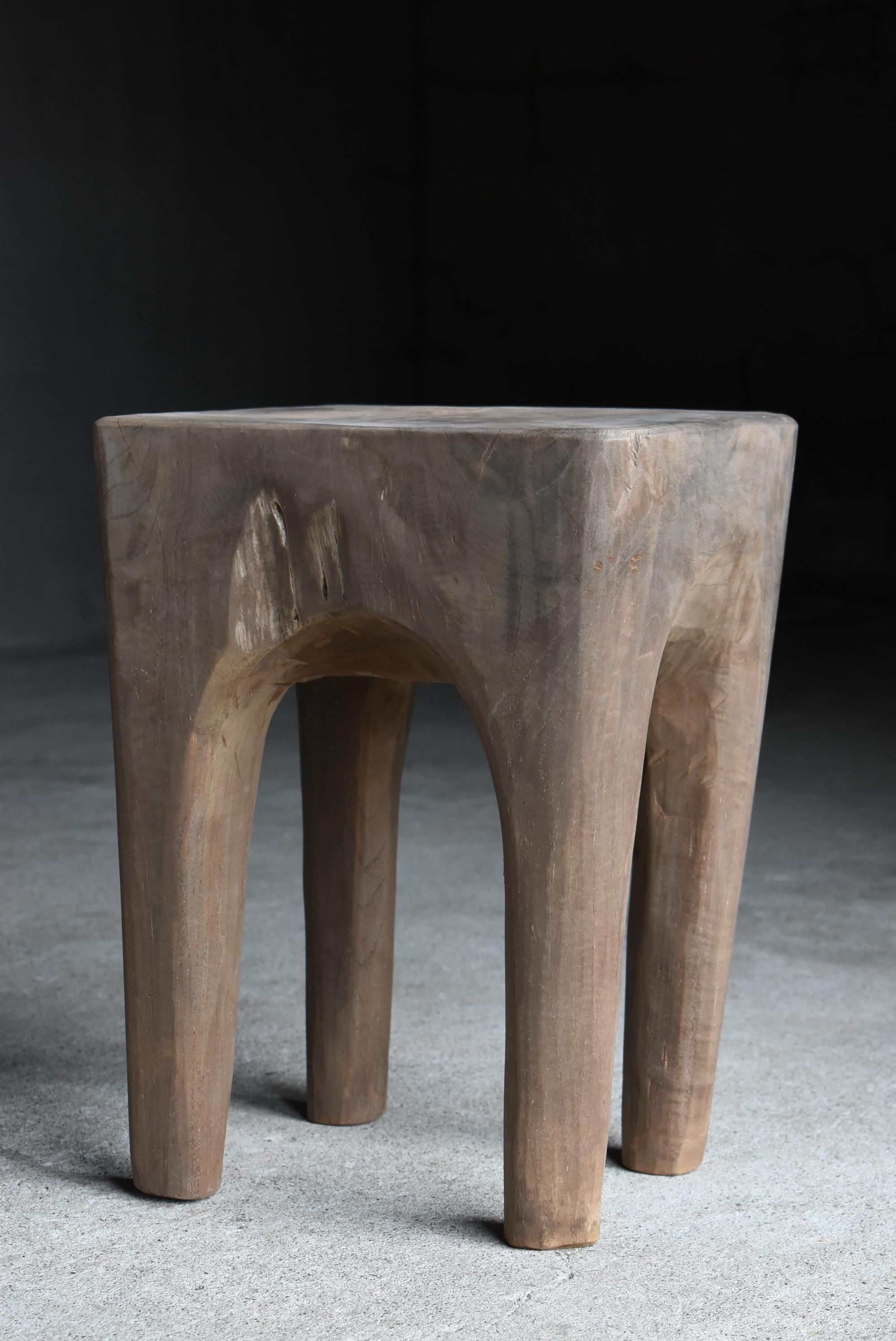 Japanese Antique Primitive Stool 1860s-1920s / Side Table Wabi Sabi 4