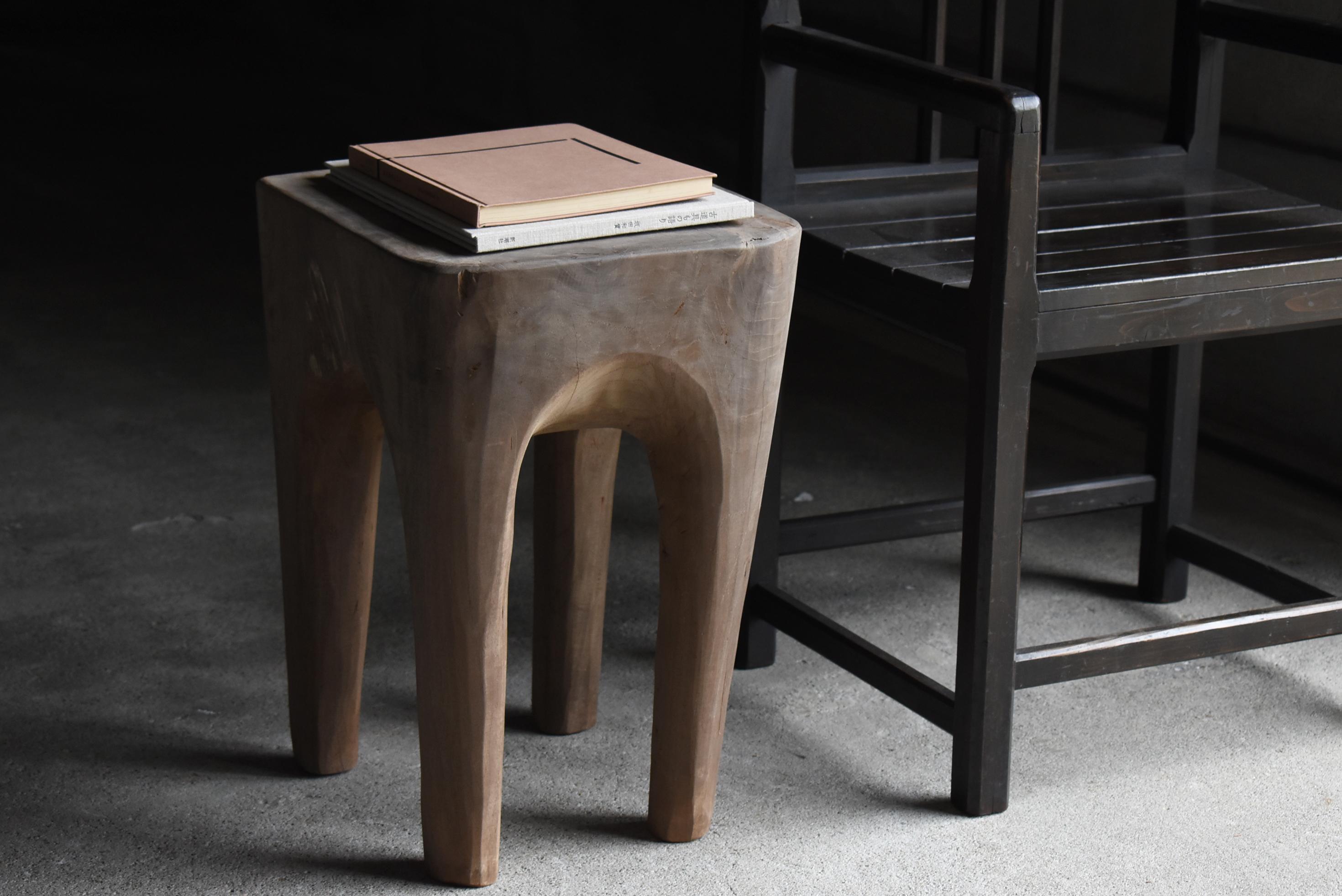Japanese Antique Primitive Stool 1860s-1920s / Side Table Wabi Sabi 10