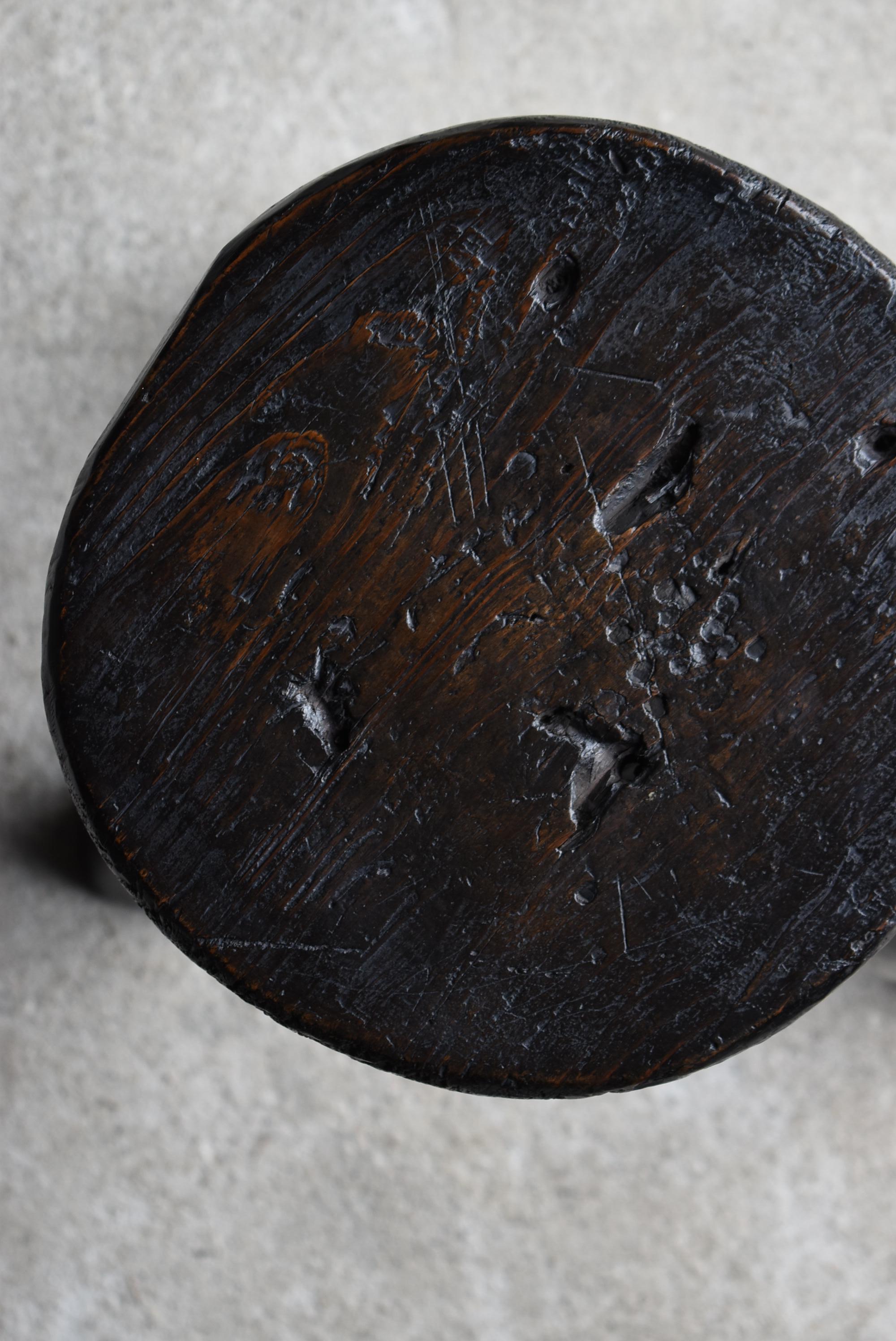Japanese Antique Primitive Stool 1900s-1940s / Chair Wabi Sabi 9