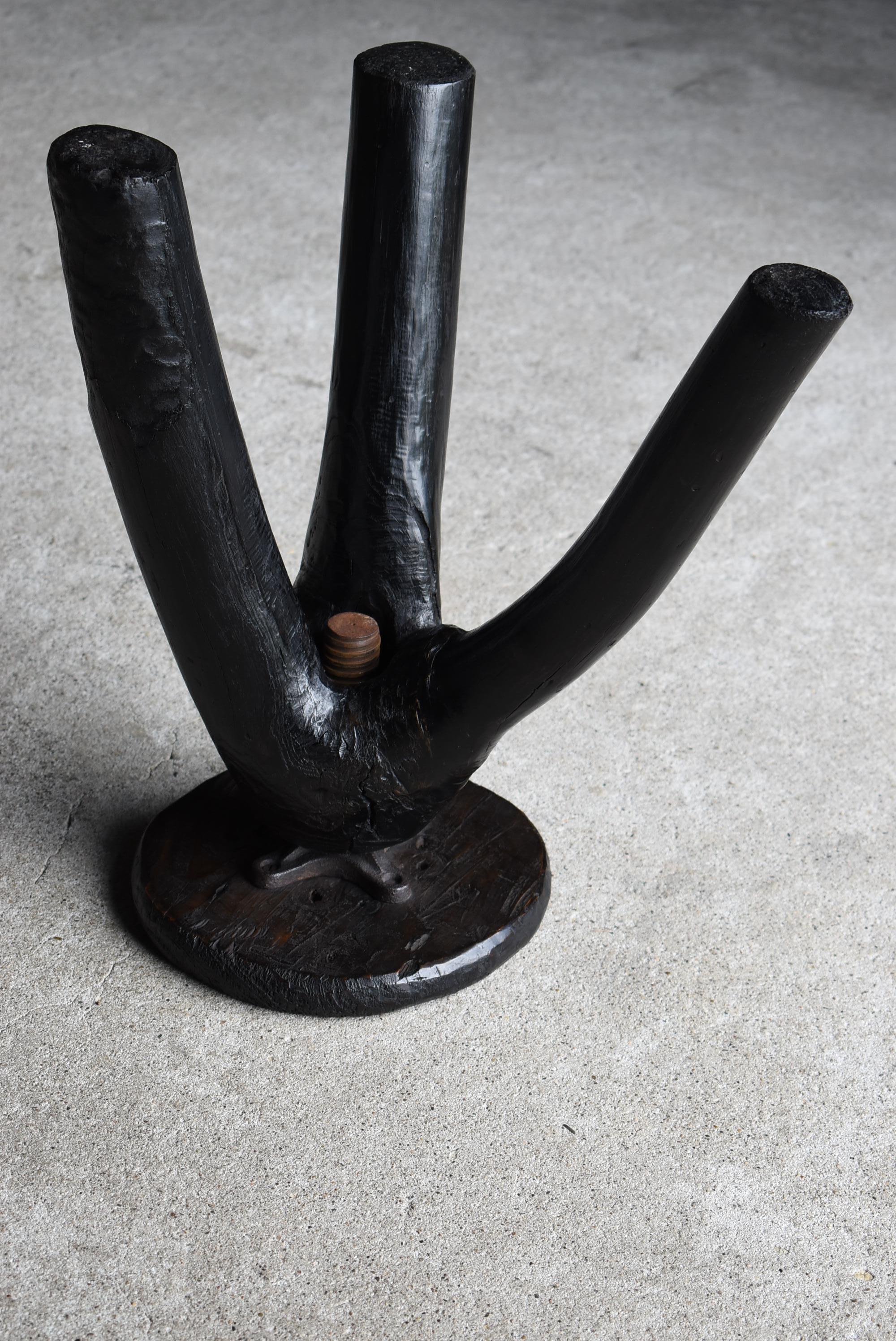 Japanese Antique Primitive Stool 1900s-1940s / Chair Wabi Sabi 10