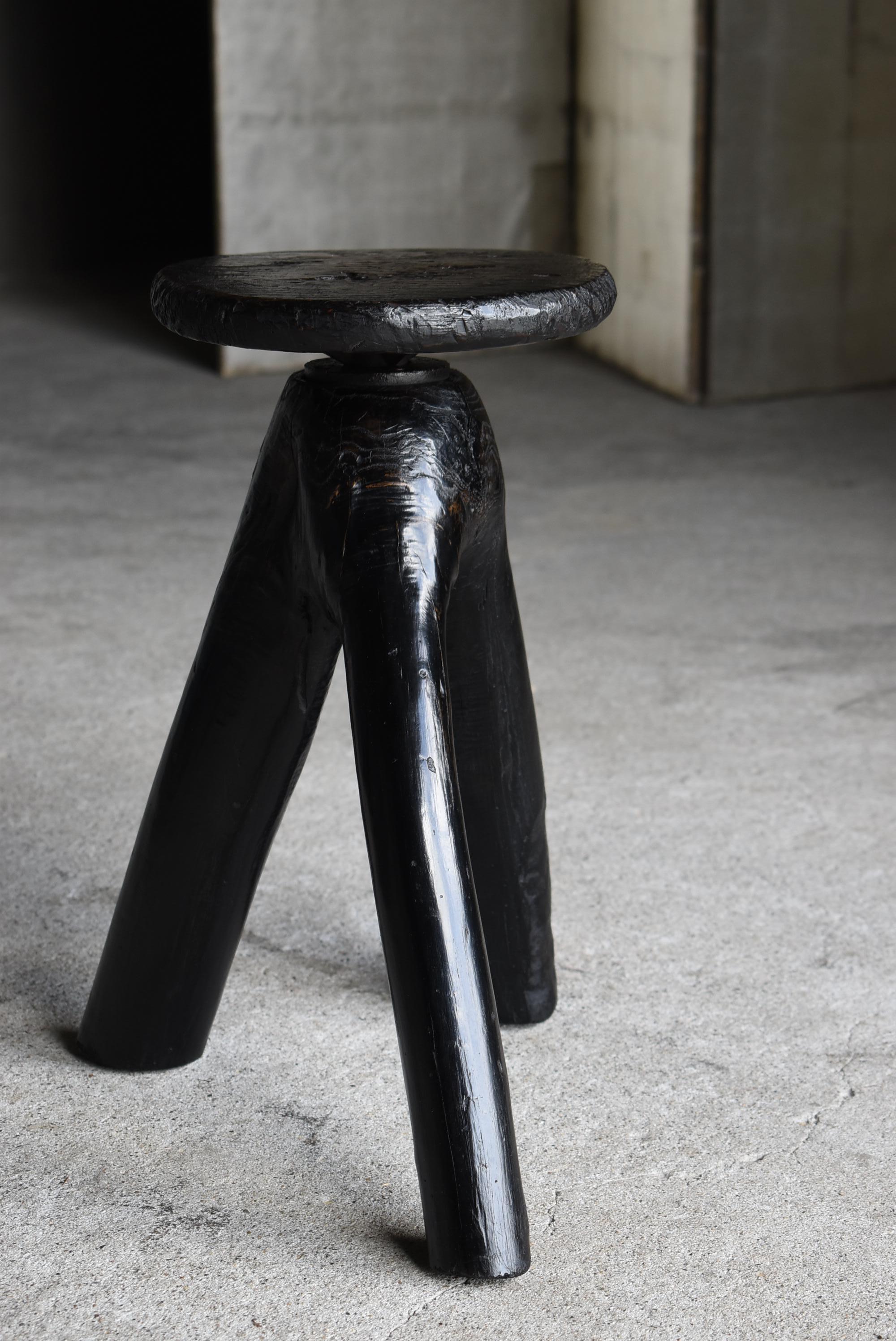 Japanese Antique Primitive Stool 1900s-1940s / Chair Wabi Sabi 2