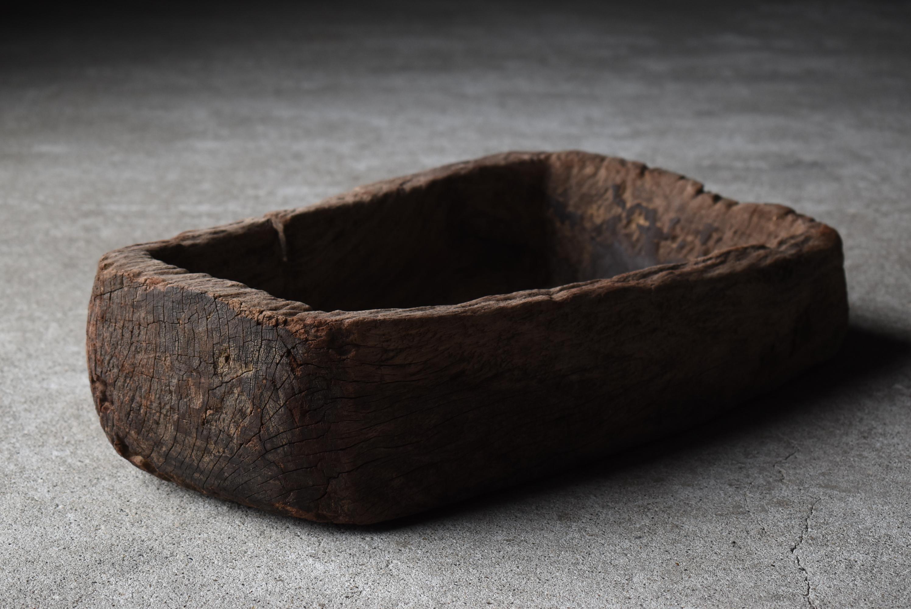 Japanese Antique Primitive Wood Bowl 1860s-1900s / Mingei Wabi Sabi  1