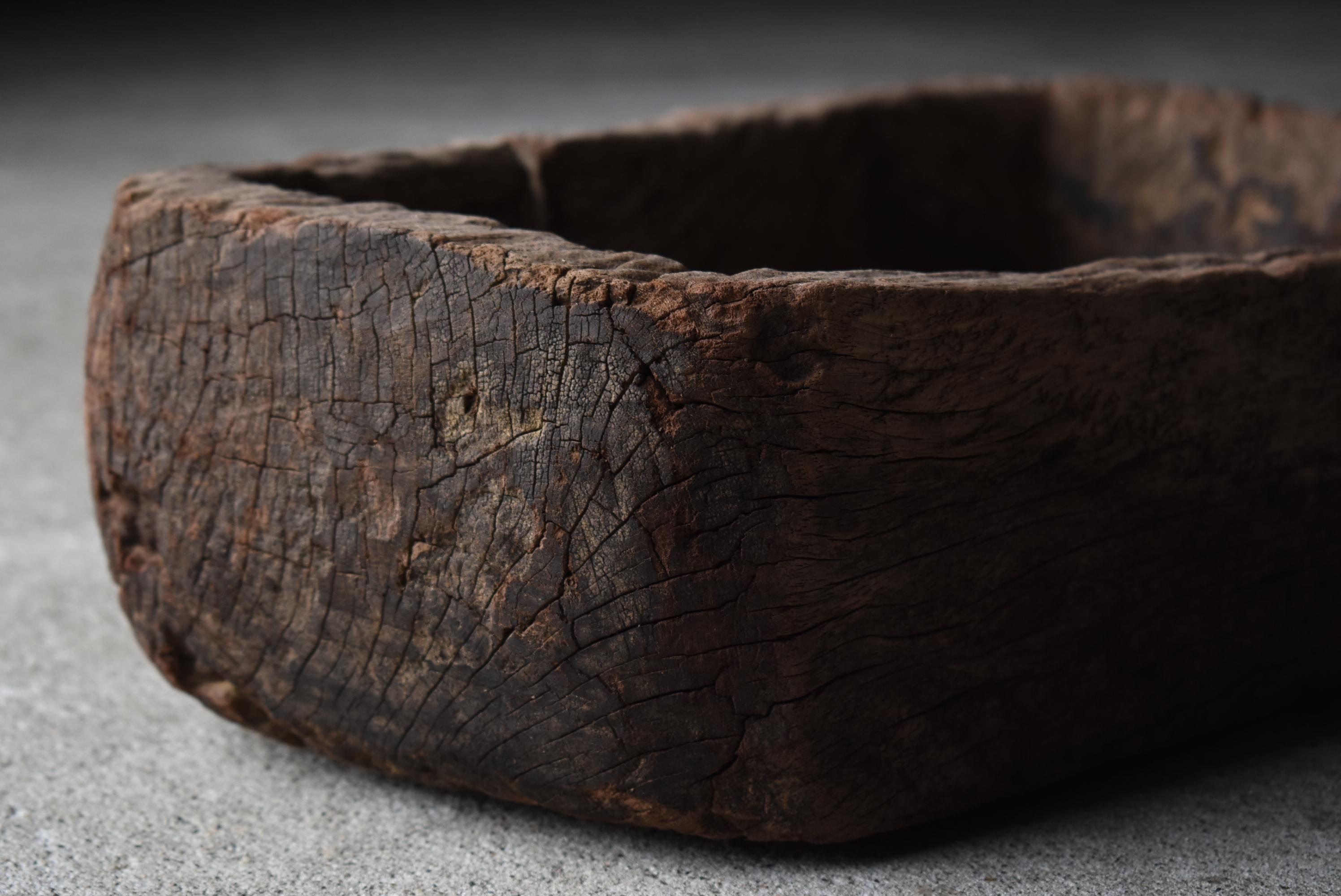 Japanese Antique Primitive Wood Bowl 1860s-1900s / Mingei Wabi Sabi  2