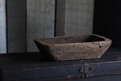 Bol primitif japonais antique en bois 1860s-1900s / Wabi Sabi