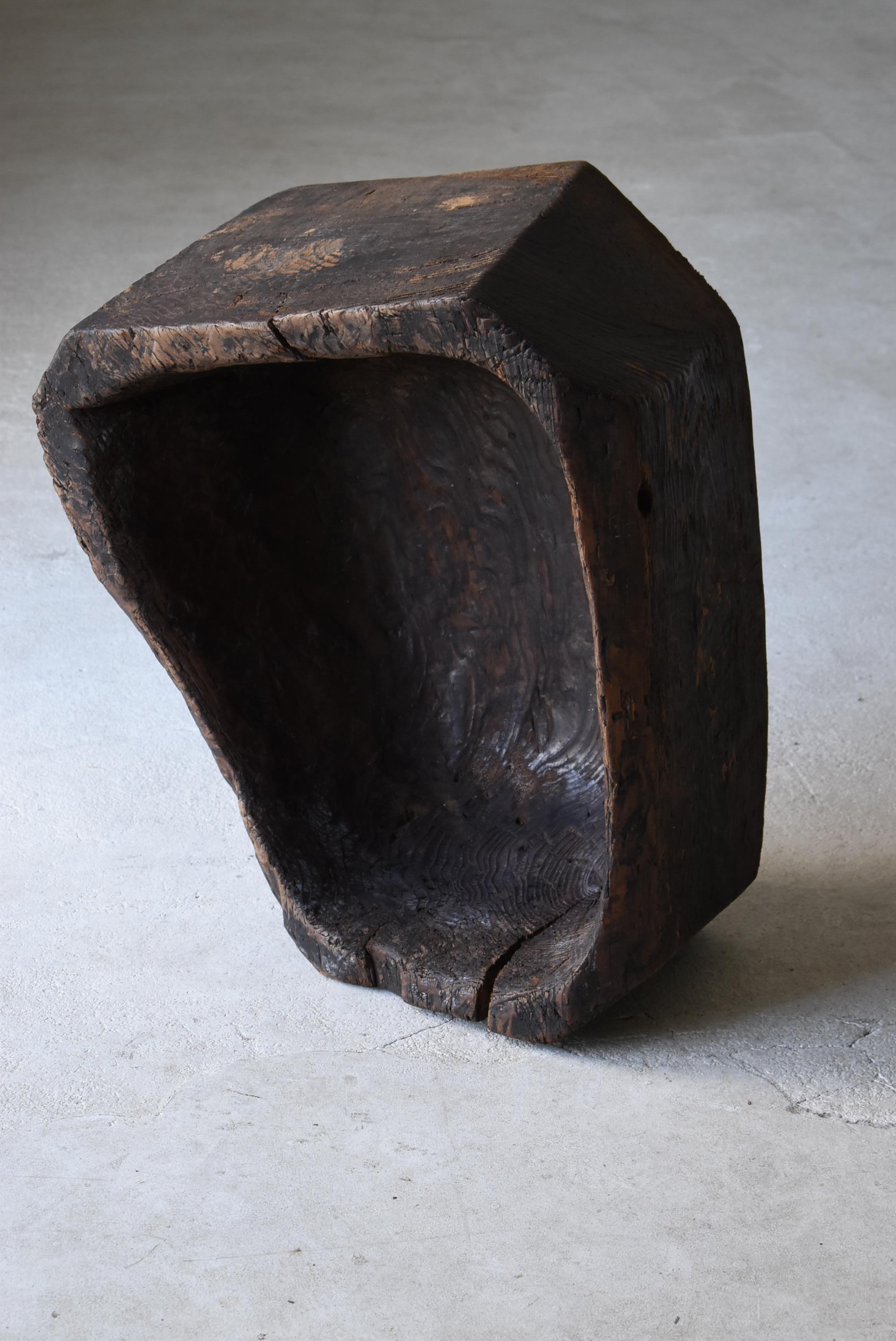 Japanese Antique Primitive Wooden Bowl 1860s-1900s / Wabi Sabi Object Mingei 7