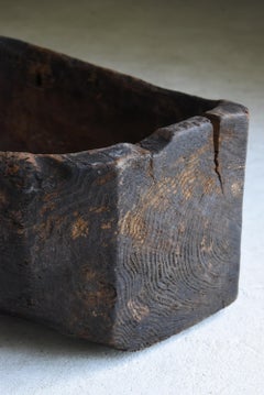 Japanese Antique Primitive Wooden Bowl 1860s-1900s / Wabi Sabi Object Mingei