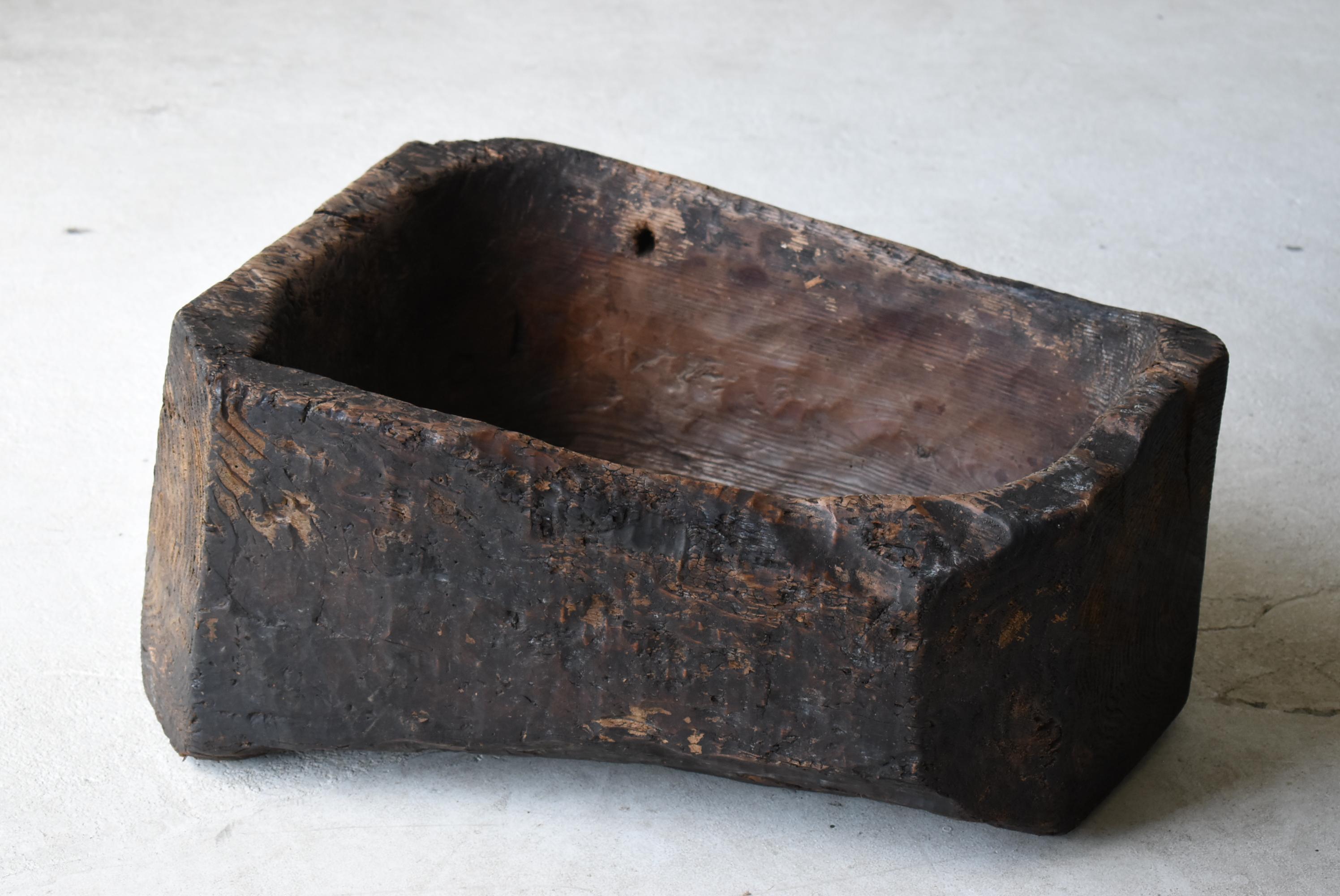 Japanese Antique Primitive Wooden Bowl 1860s-1900s / Wabi Sabi Object Mingei 1