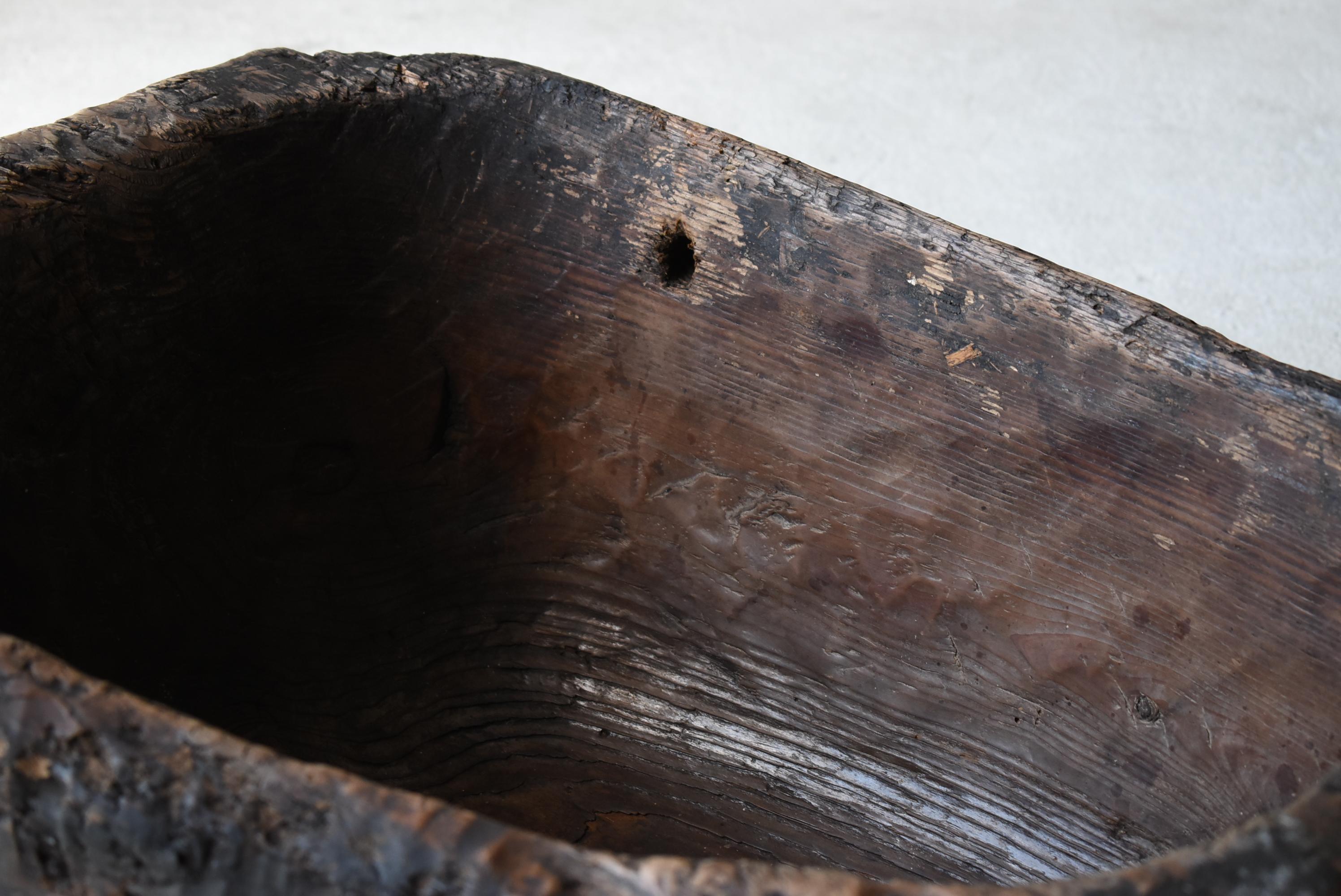 Japanese Antique Primitive Wooden Bowl 1860s-1900s / Wabi Sabi Object Mingei 2