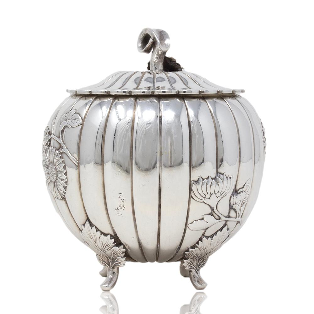 Japanese Antique Pure Silver Tea Set Akira Mimatsu Arthur and Bond For Sale 10