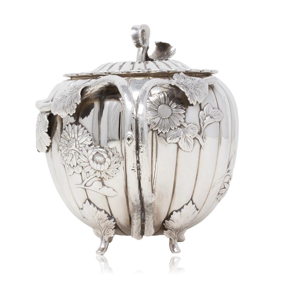 Japanese Antique Pure Silver Tea Set Akira Mimatsu Arthur and Bond In Good Condition For Sale In Newark, England