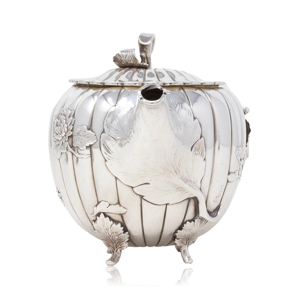 Japanese Antique Pure Silver Tea Set Akira Mimatsu Arthur and Bond For Sale 1