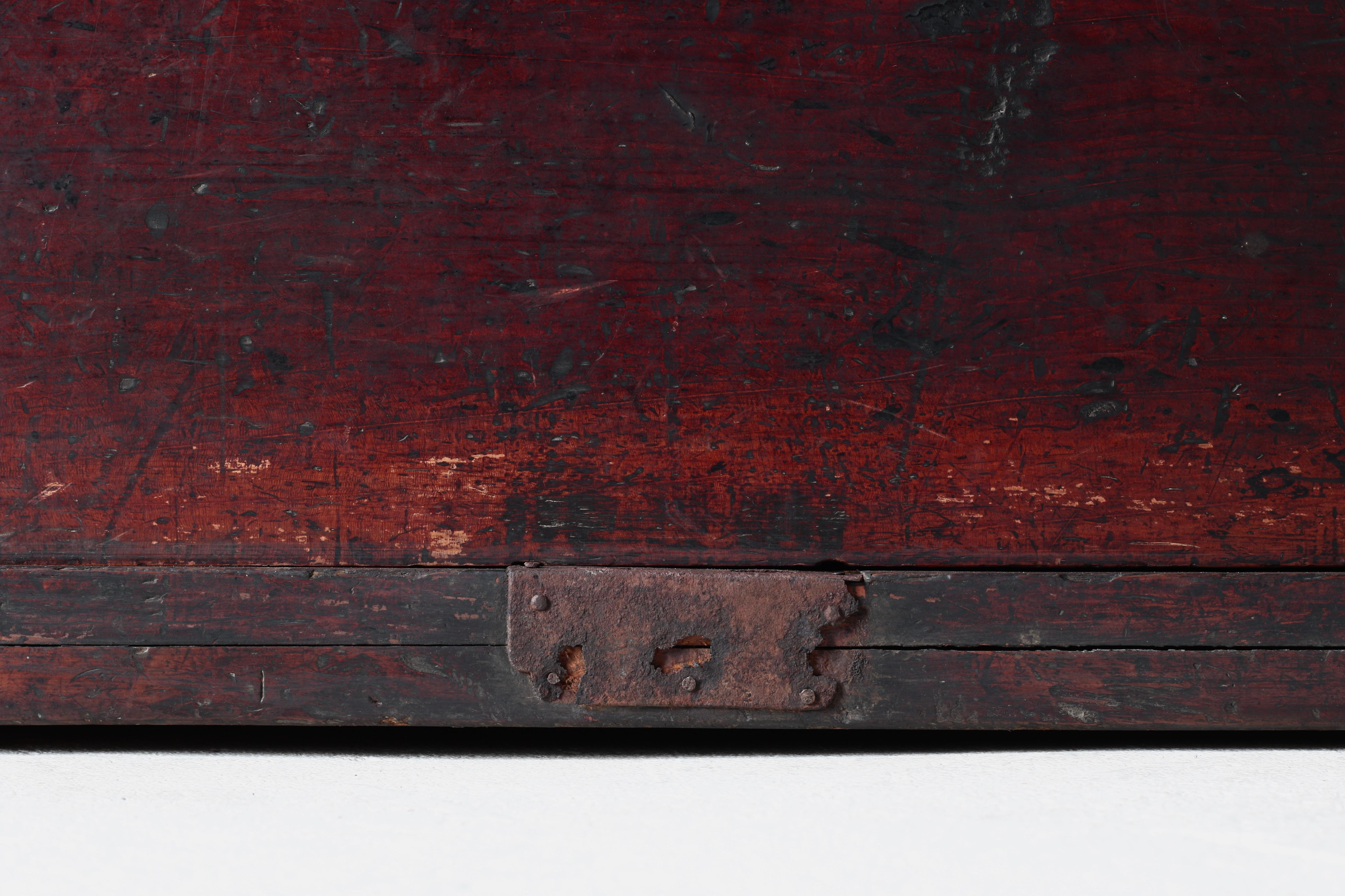 19th Century Japanese Antique Red and Black Tansu / Cabinet / 1868-1912s / Wabi-Sabi Mingei For Sale