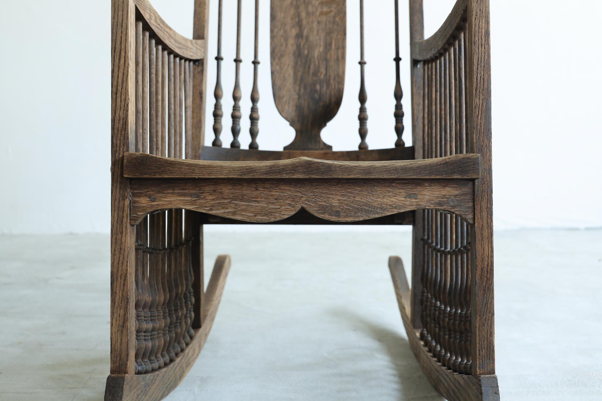black wooden rocking chair