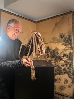 Japanese Antique Zen Rosewood Mala Prayer Bead String 800 Beads With Alms Bowl