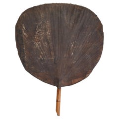 Ventaglio di carta rotondo giapponese antico "Decorazione da parete" 1860-1920 / Wabi Sabi