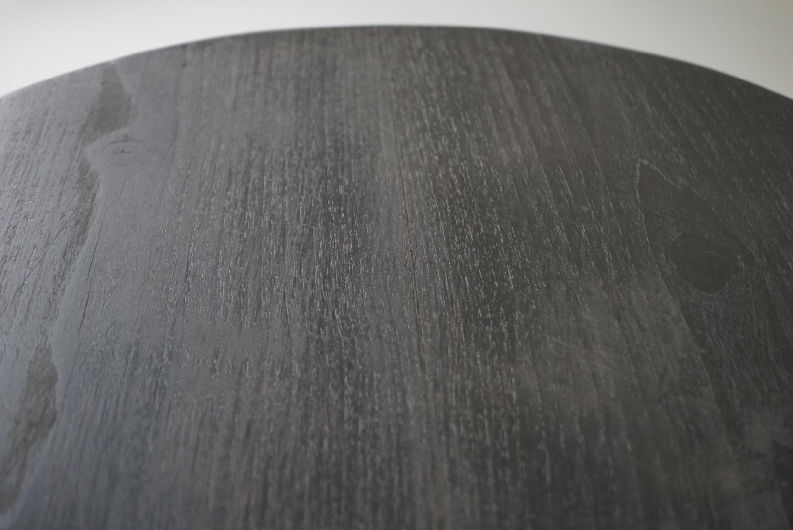 20th Century Japanese Antique Round Table Coffee table Black Japandi For Sale