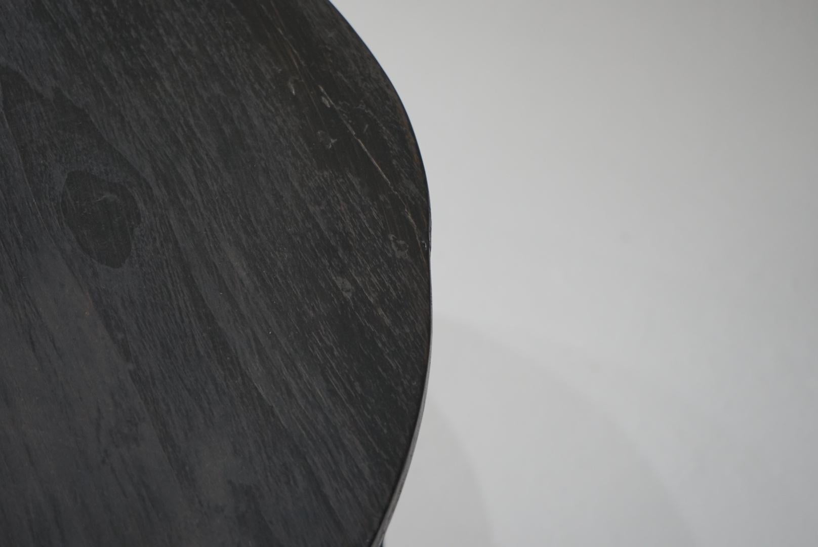 Japanese Antique Round Table Coffee table Black Japandi For Sale 2