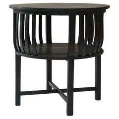 Japanese Antique Round Table Coffee table Black Japandi