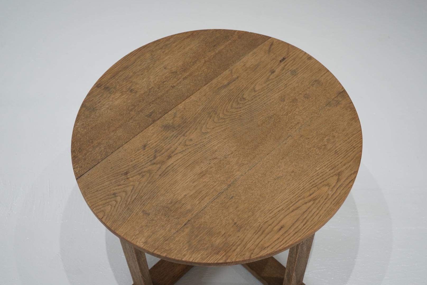 Taisho Japanese Antique Round Table Coffee table Oak solid wood Japandi For Sale