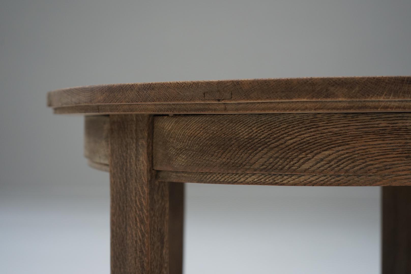 20th Century Japanese Antique Round Table Coffee table Oak solid wood Japandi For Sale