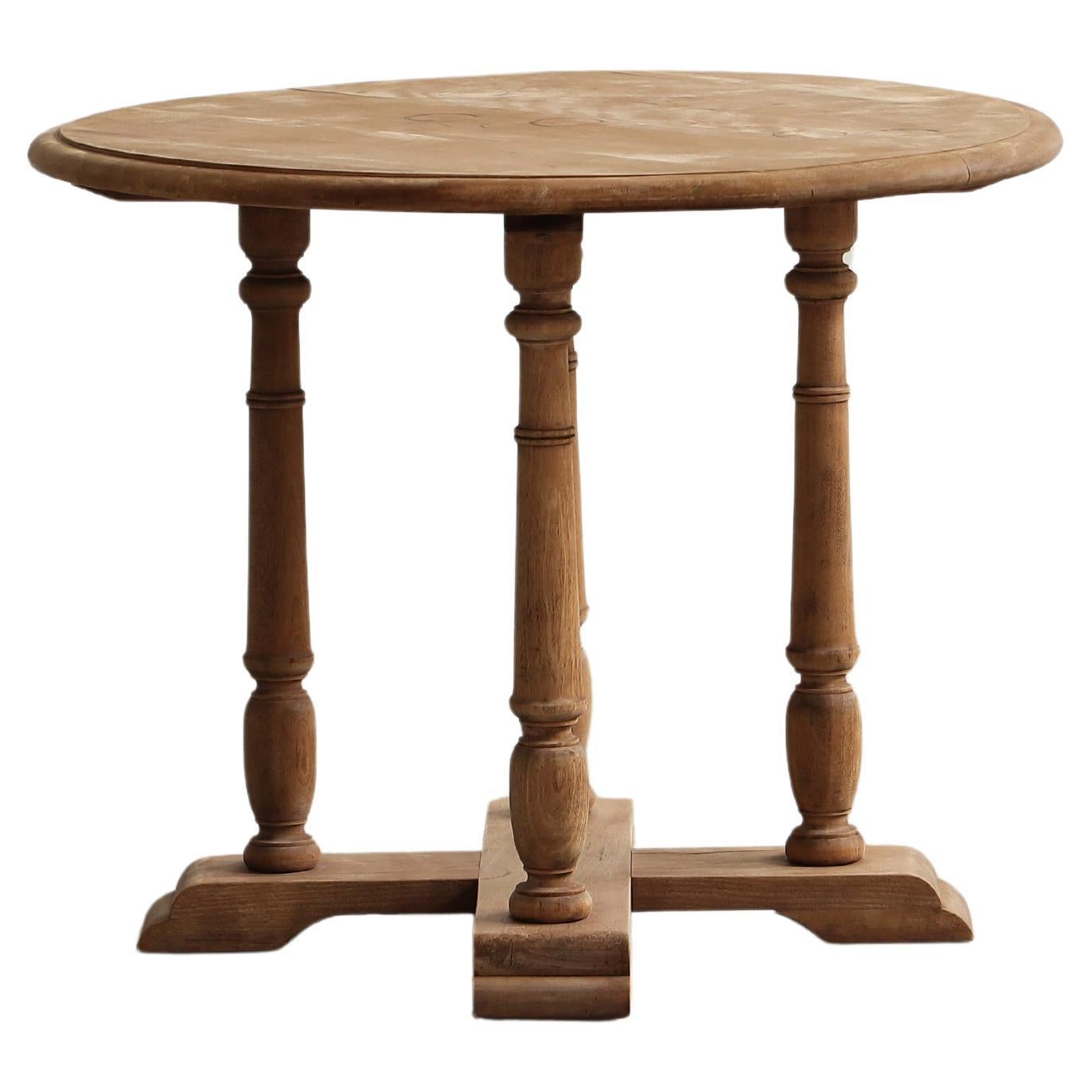 Japanese Antique Round Table, Wabi-sabi, Japandi