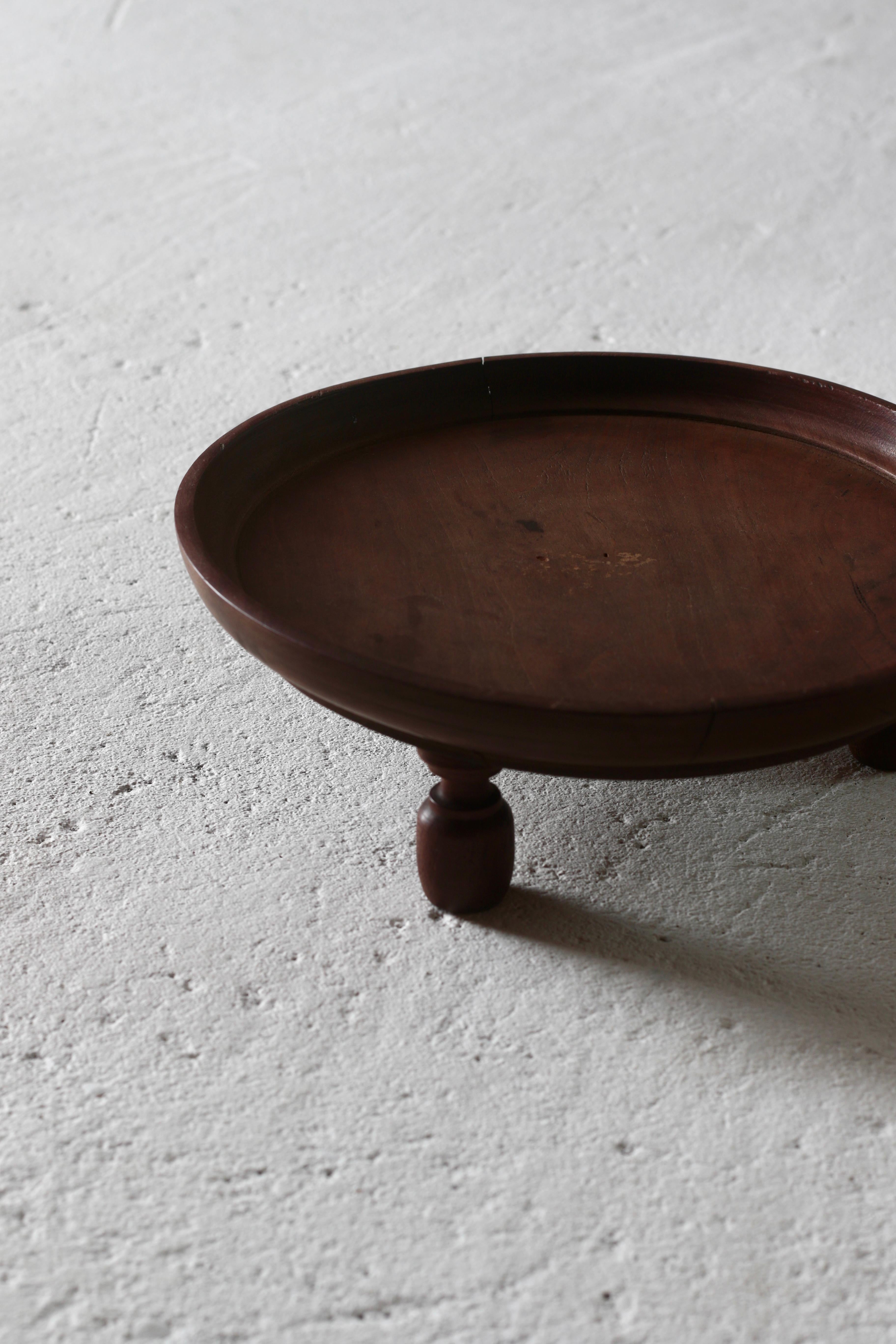 Japanese Antique Round Tray / Exhibition Table / 1900s Wabi-sabi Rustic For Sale 3