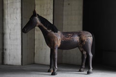 Japanese Antique Sacred Horse Wooden Statue "Shinme" 1800s-1860s / Wabi Sabi