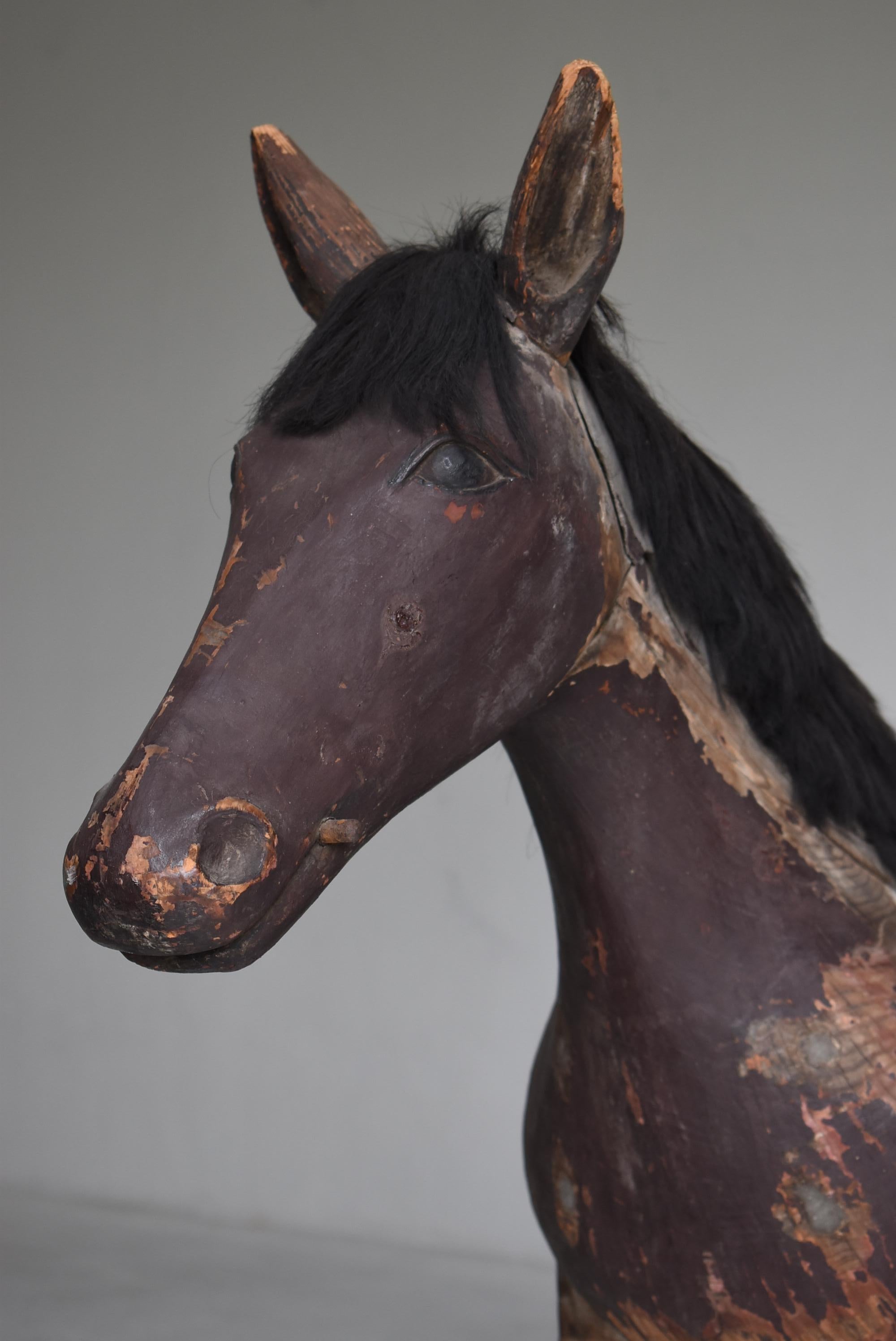Edo Antico cavallo sacro giapponese in legno 
