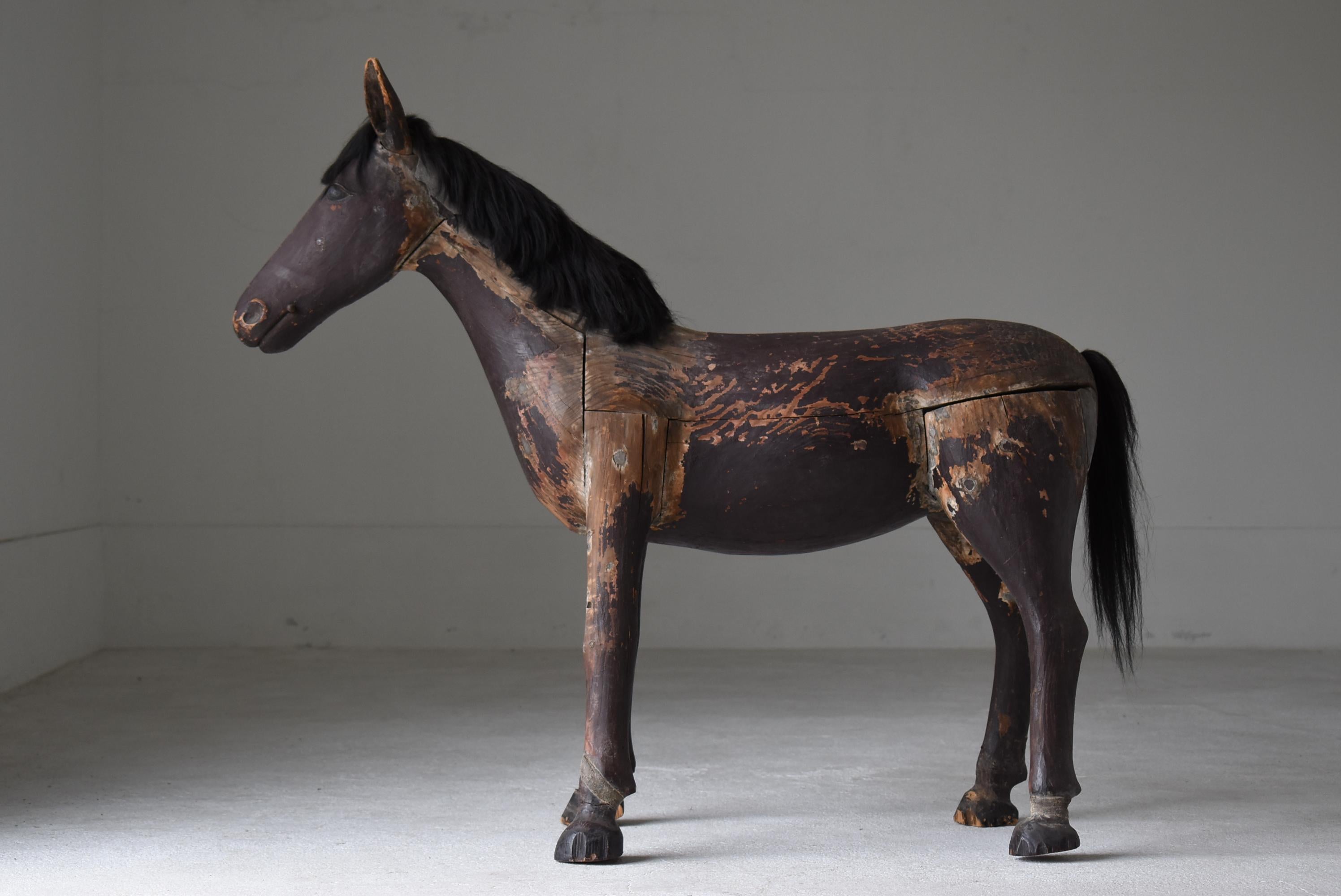 Giapponese Antico cavallo sacro giapponese in legno 