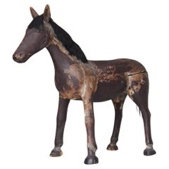 Japanese Antique Sacred Horse Wooden Statue "Shinme" 1800s-1860s / Wabi Sabi
