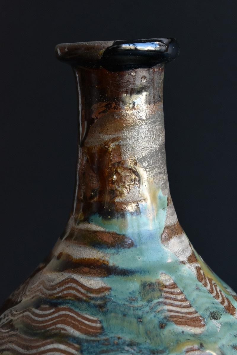 Japanese Antique Sake Bottle / Karatsu Ware / Edo Period 1700s / Antique Vase 5