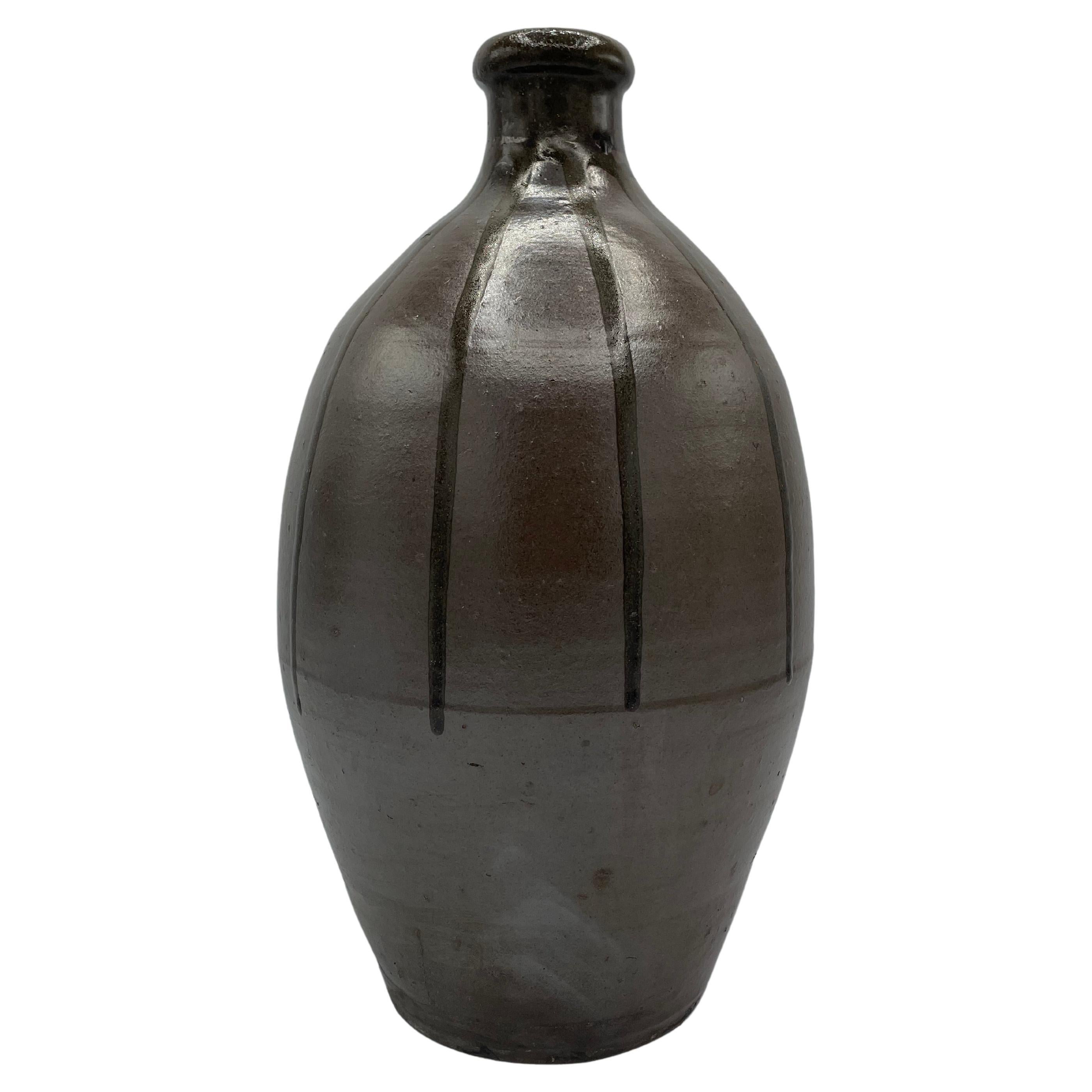 Bouteille de Sake japonaise ancienne « Kayoi Tokkuri » des années 1900, ère Meiji