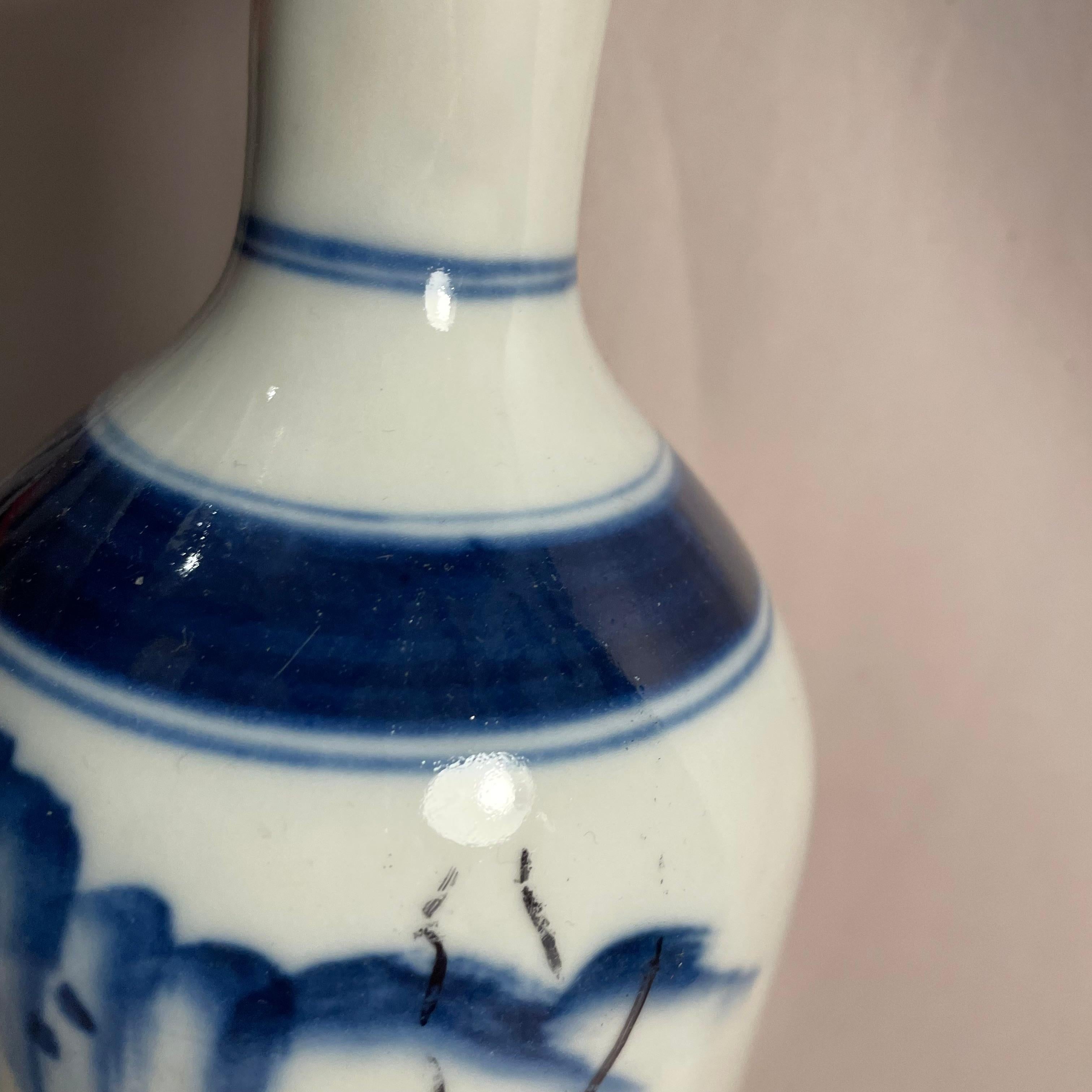Fatto a mano Bottiglia di sake giapponese antica 'Paesaggio' 1920 epoca Taisho in vendita