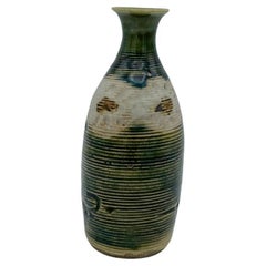 Japanese Antique Sake Bottle Style Oribe 'Tokkuri', 1900s