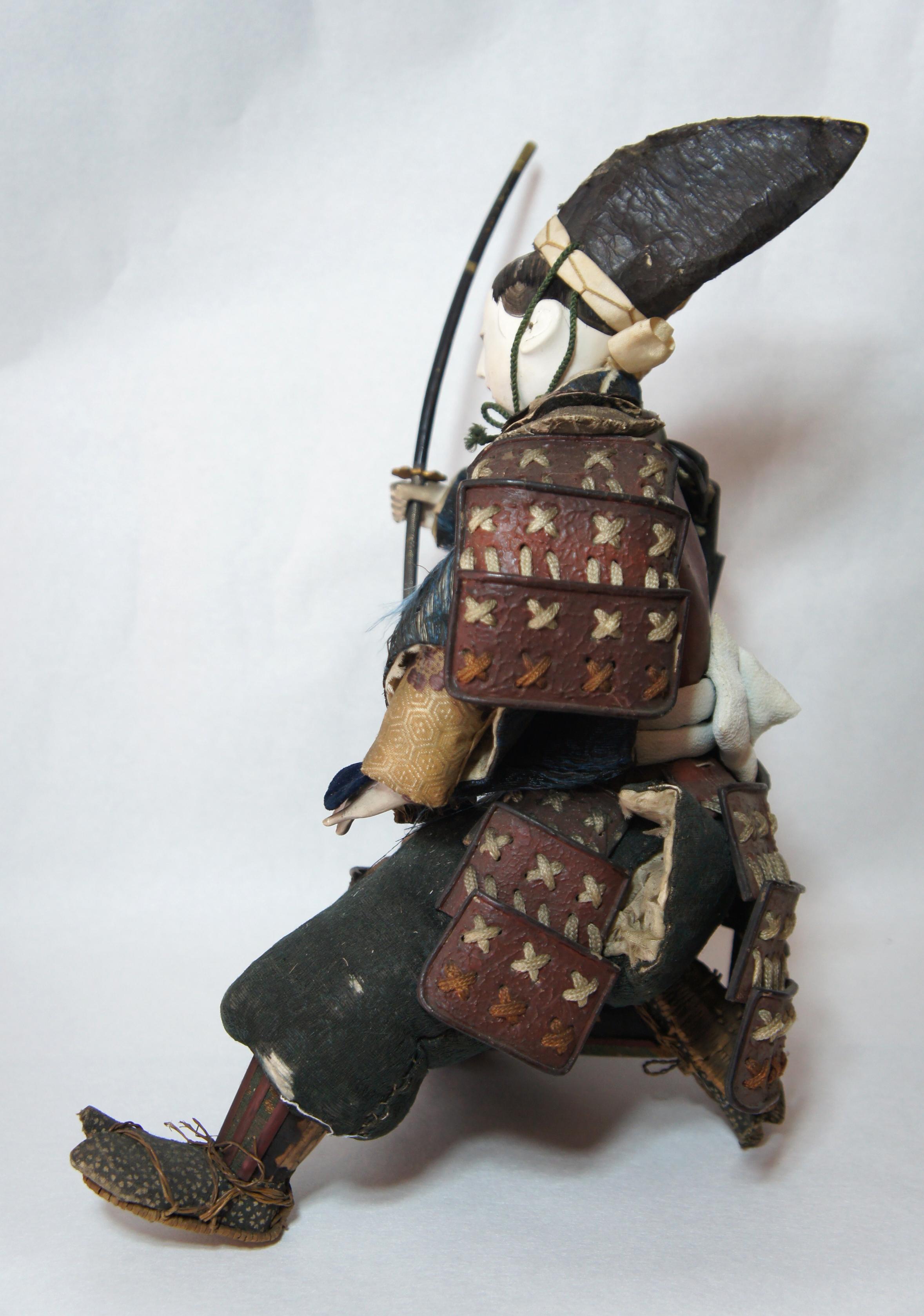 Hand-Crafted Japanese Antique Samurai Doll, Edo Period, 1790s