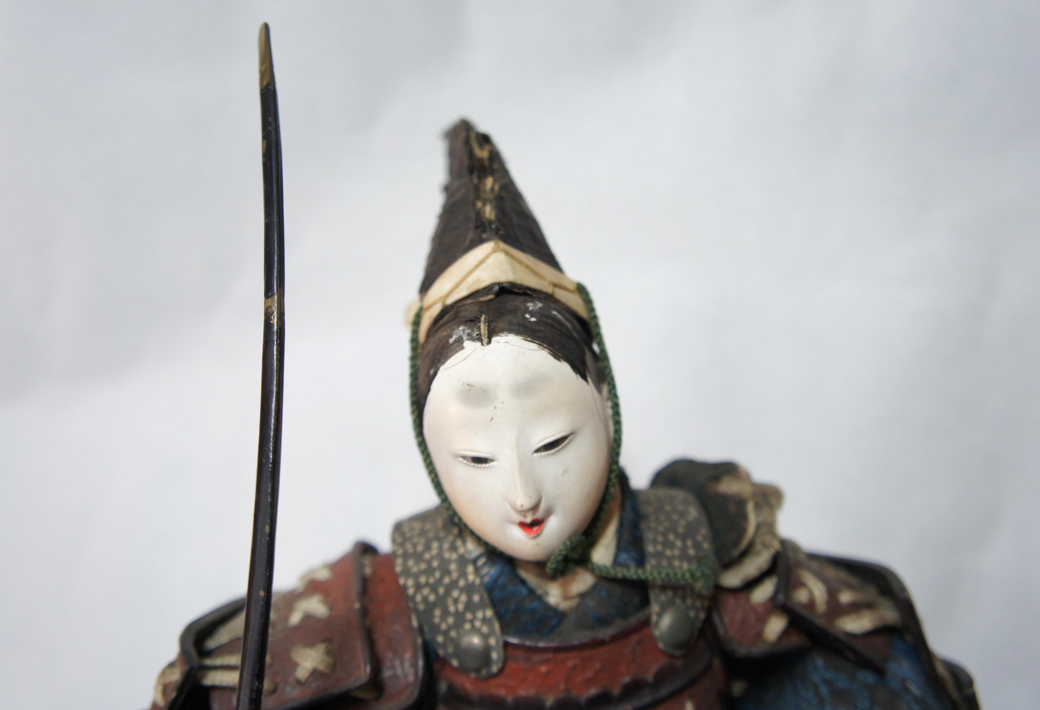 18th Century Japanese Antique Samurai Doll, Edo Period, 1790s