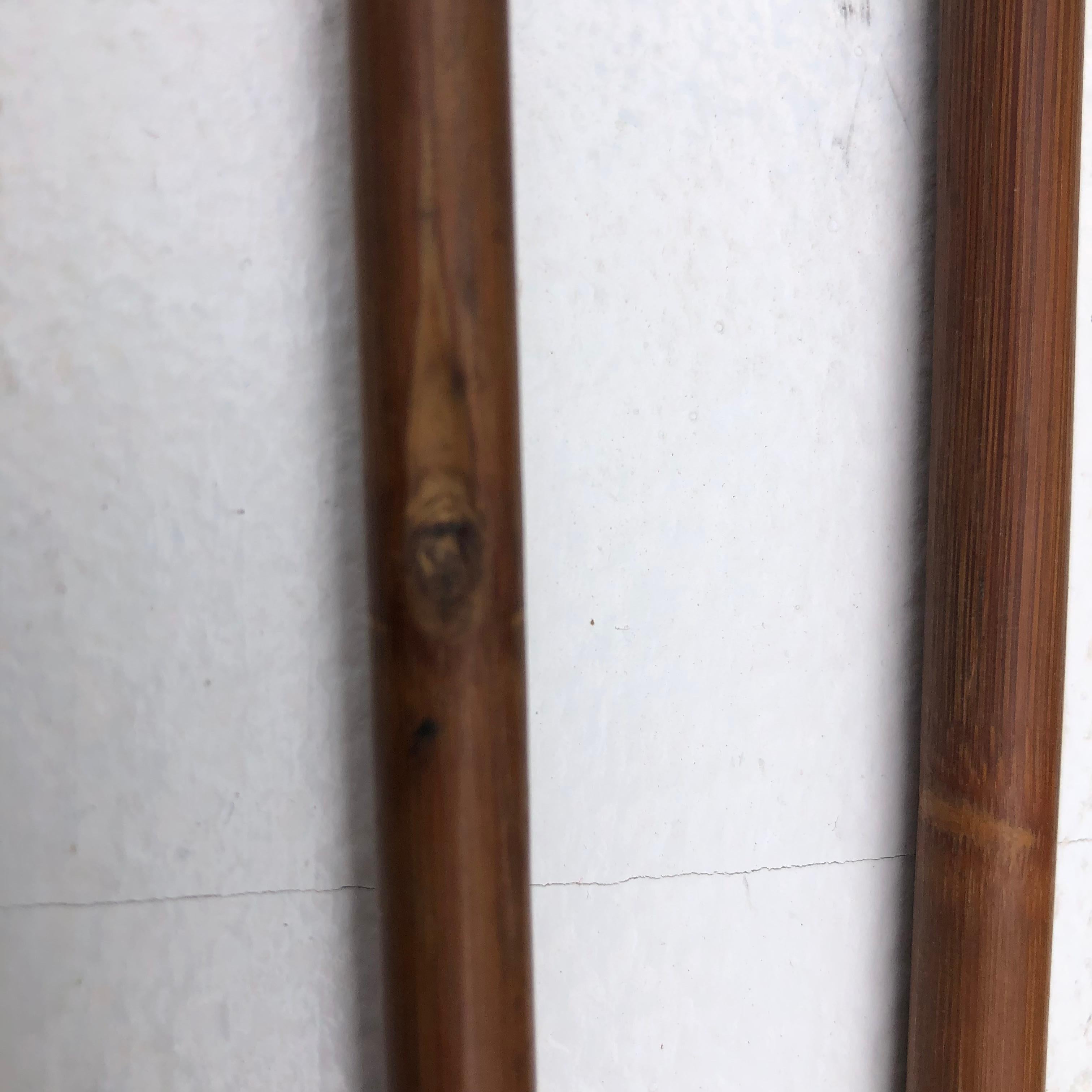 Japanese Antique Samurai Three Carved Bamboo and Iron Arrows, Hard to Find 2