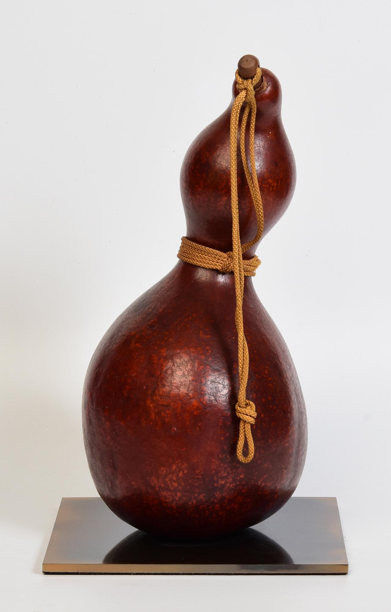 Japanese Antique Samurai Wine / Sake Gourd “Hyotan” Lacquered Calabash Flask For Sale 2