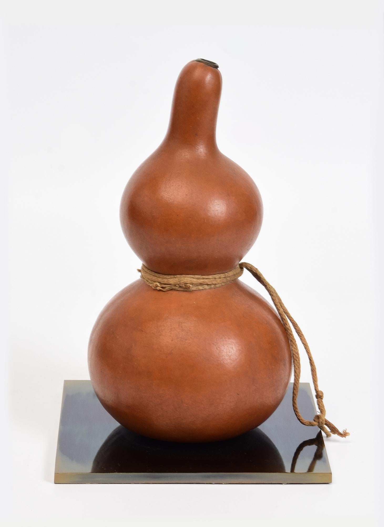 Ancienne gourde de vin/ Sake Samurai japonaise laquée Hyotan Calabash Flask 4