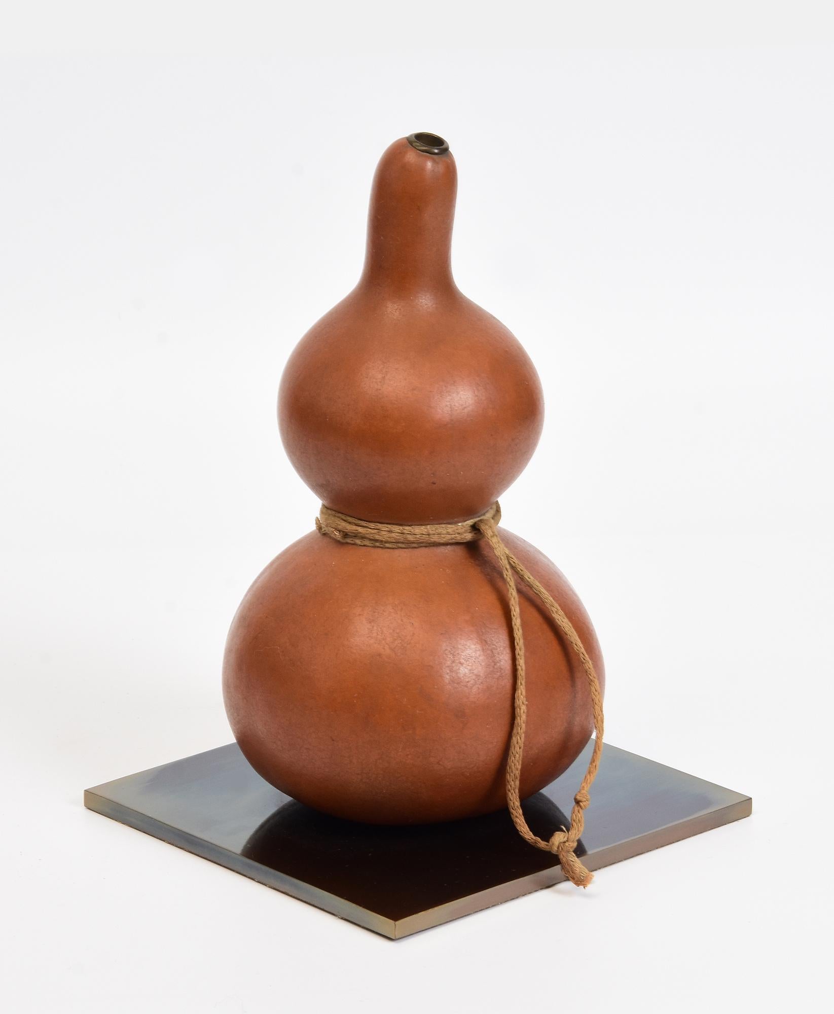 Ancienne gourde de vin/ Sake Samurai japonaise laquée Hyotan Calabash Flask 5