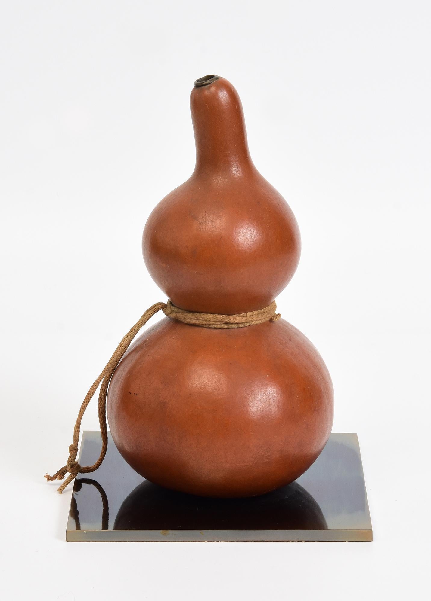 Ancienne gourde de vin/ Sake Samurai japonaise laquée Hyotan Calabash Flask 7