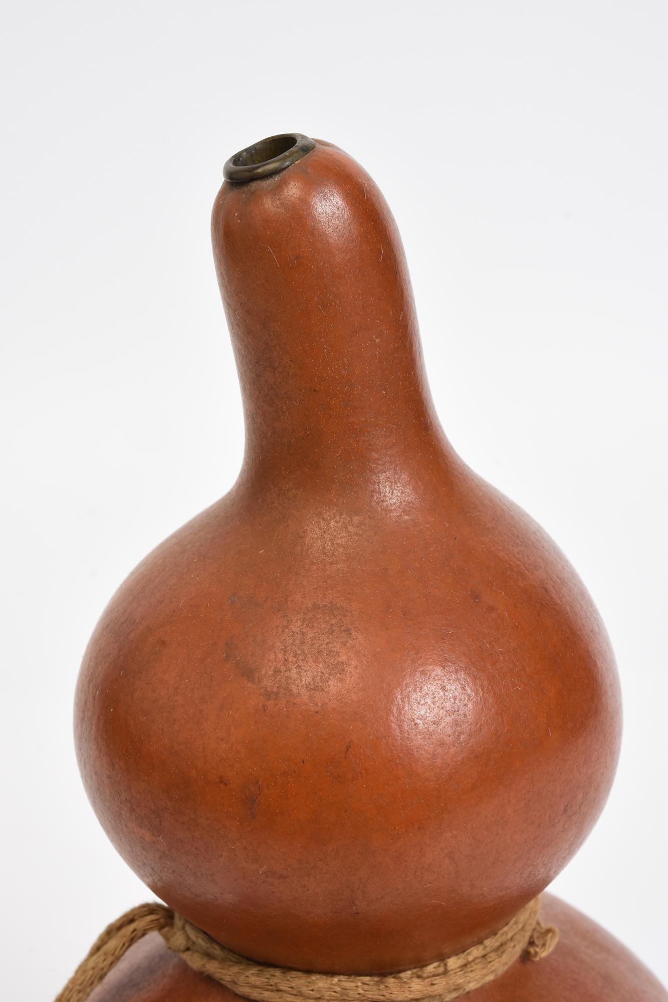 Japonais Ancienne gourde de vin/ Sake Samurai japonaise laquée Hyotan Calabash Flask