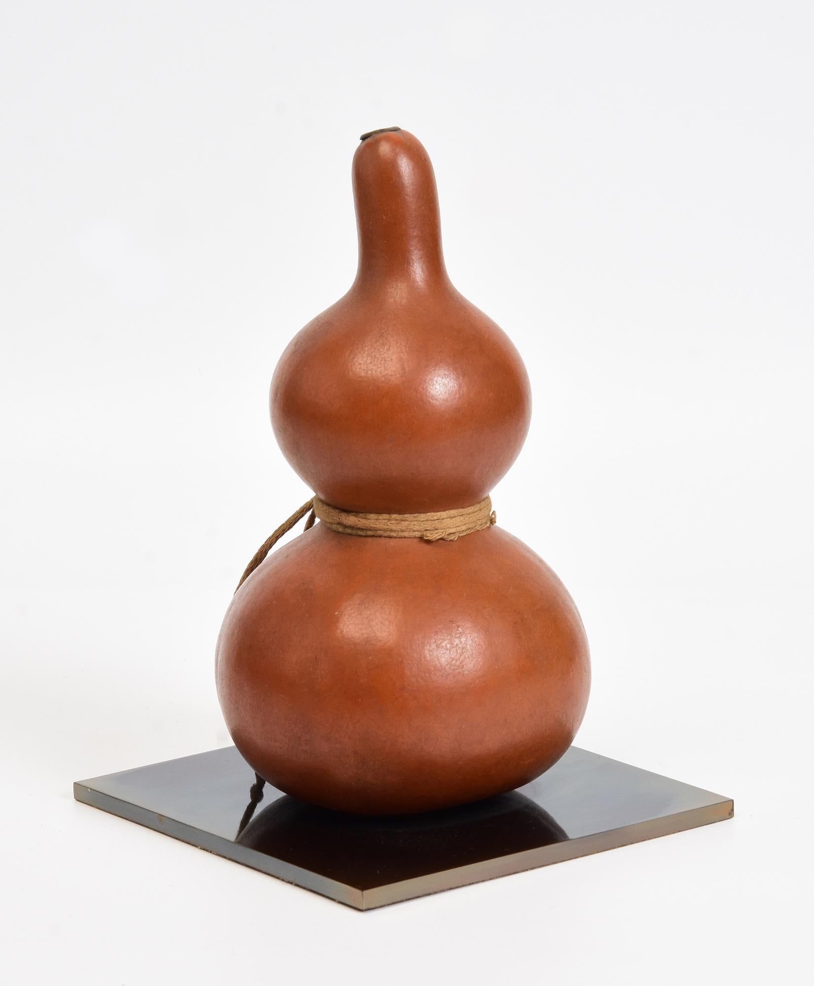 20ième siècle Ancienne gourde de vin/ Sake Samurai japonaise laquée Hyotan Calabash Flask