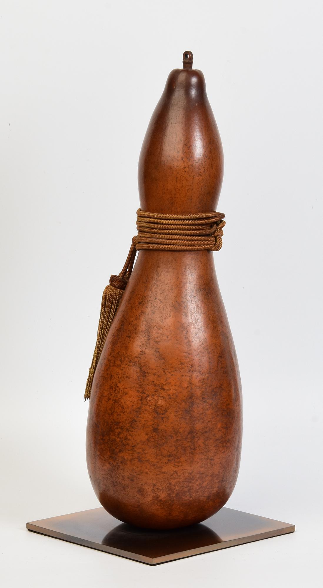 20th Century Japanese Antique Samurai Wine / Sake Gourd “Hyotan” Lacquered Calabash Flask For Sale