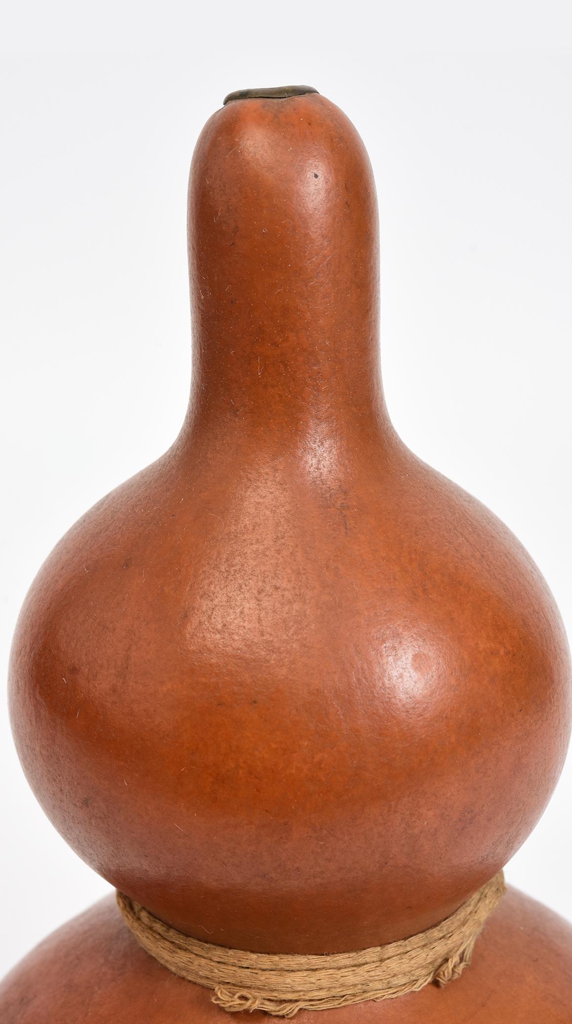 Ancienne gourde de vin/ Sake Samurai japonaise laquée Hyotan Calabash Flask 1