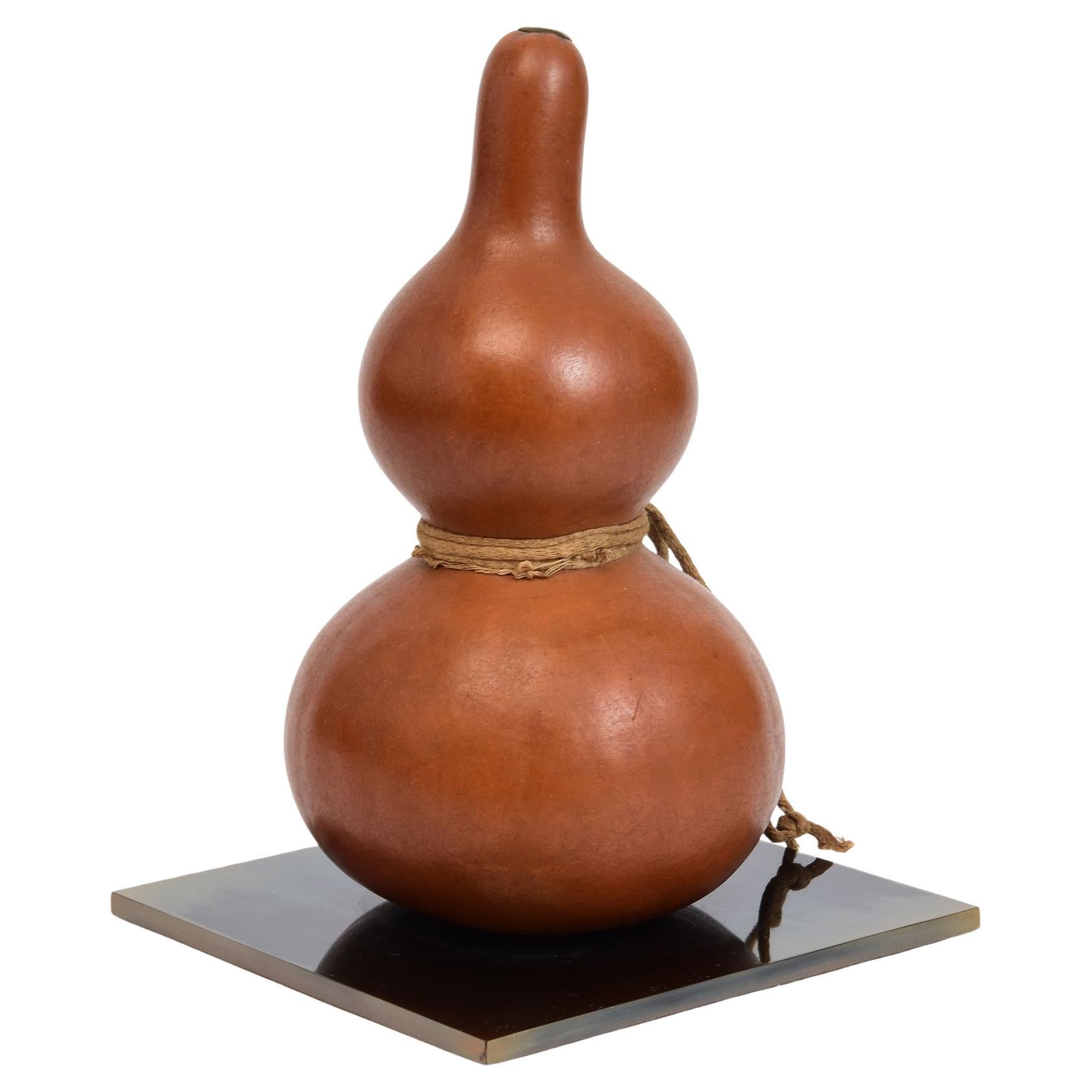 Ancienne gourde de vin/ Sake Samurai japonaise laquée Hyotan Calabash Flask