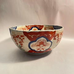Japanese Antique Serving Bowl 1800s Edo period Koimari ware AkaeKacho