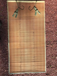 Japanese Antique Set Five Silk & Bamboo Blinds or Screens Sudare, Best in Class