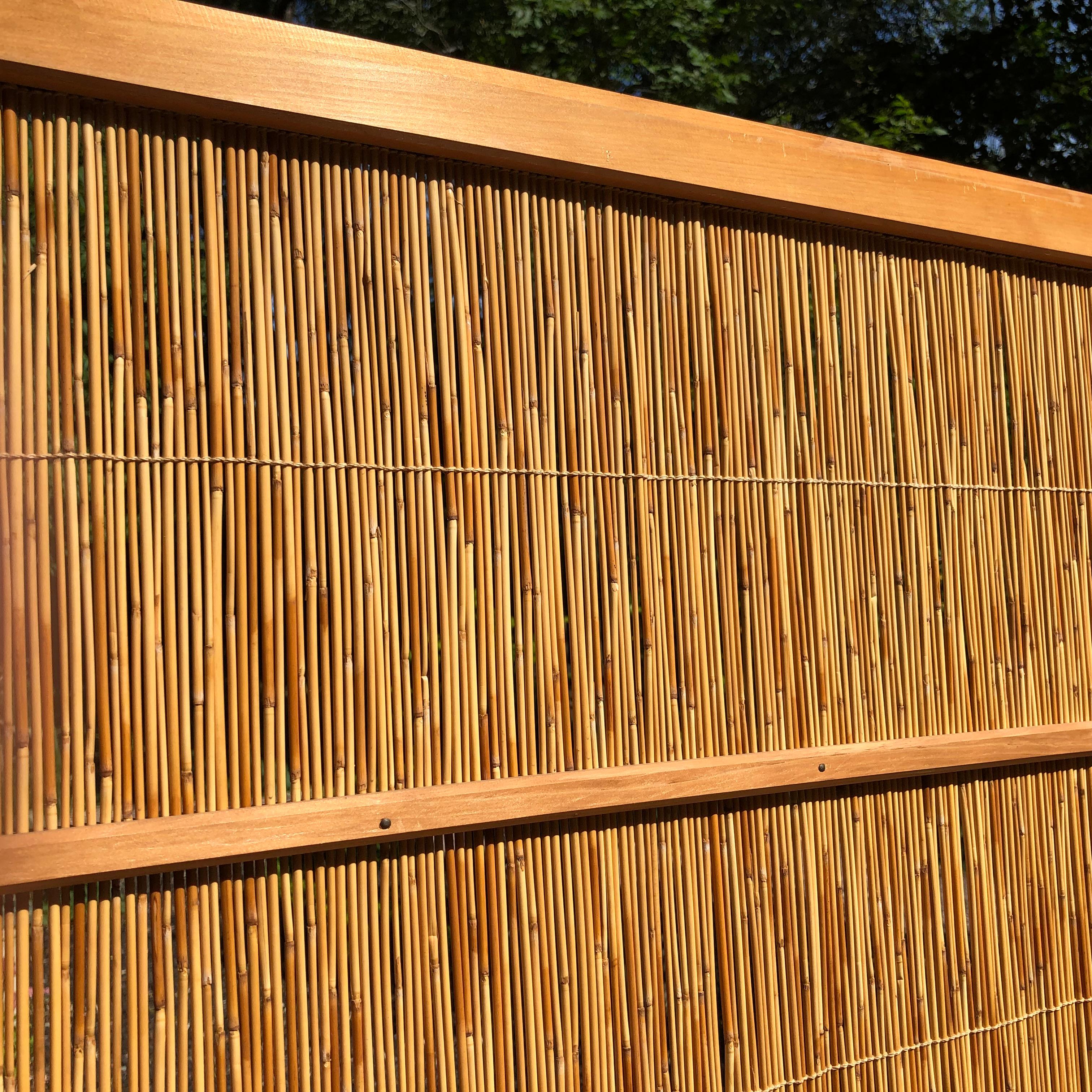 Japanese Antique Set Four Fine Natural Shoji Bamboo Doors Screens, Trees & Boats In Good Condition In South Burlington, VT